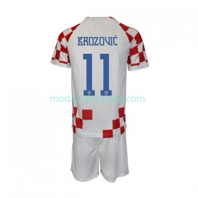 Koszulka Chorwacja Brozovic 11 Dziecięcy Domowe Stroje Piłkarskie World Cup 2022 Krótki Rękaw